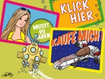 Werbung versperrt den Weg
