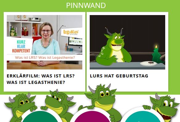 Pinnwand auf www.legakids.net/kids