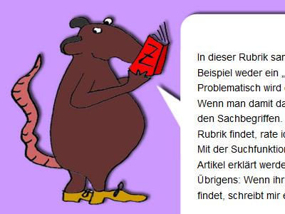 Eine Ratte mit Buch