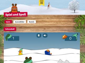 Screenshot https://www.wdrmaus.de/spiel-und-spass/spiele/schneeball.php5