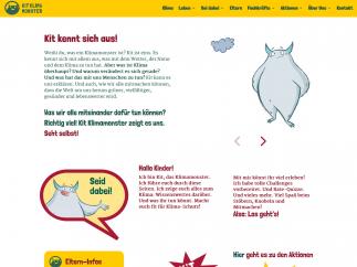 Screenshot der Startseite von Kit Klimamonster