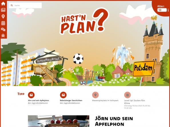 Screenshot Hast'n Plan? Screenshot der Startseite von Hast'n Plan?
