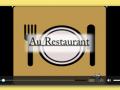 Kurzfilm zum Französisch lernen. Szene im Restaurant Au restaurant: Tafel mit einem gedeckten Tisch